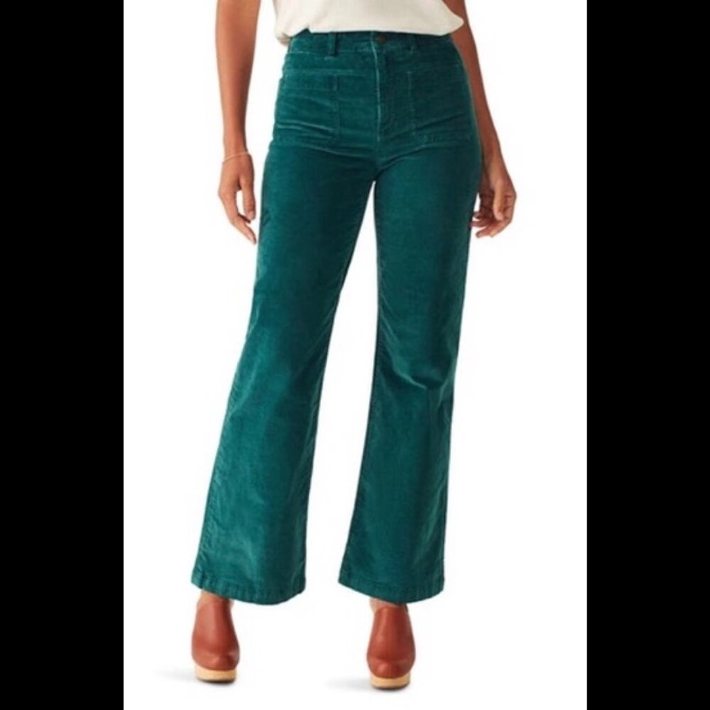 NEW Faherty Stretch Corduroy Patch Pocket Pants in Sea Moss- Size 29